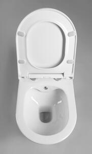 Sapho, AVVA PORTO závesná WC misa Rimless, integrovaná batéria a bidetová spŕška 35,5x53 cm, biela, 100315