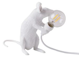 Stolové Lampa SELETTI, Mouse Lamp Valentine, Biela, Obývacia izba, Plast, Dizajnový