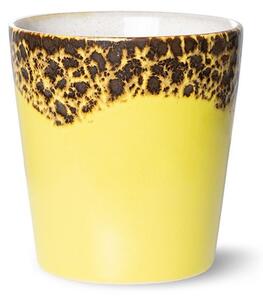 Žlto-hnedý retro hrnček na kávu Coffee 70s Solar - Ø7,5*8cm / 180ml - HKLIVING