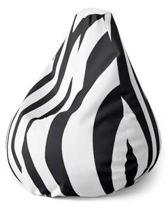 Sablio Sedací vak Pear Vzor zebry - 70 x 95 x 15 cm