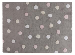 Lorena Canals prateľný koberec Tricolor Polka Dots Grey - Pink