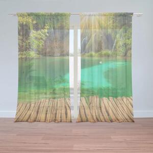Sablio Záclony Jazierko s vodopádom: 2ks 150x250cm