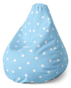 Sablio Sedací vak Pear Biele bodky na modrej - 70 x 95 x 15 cm