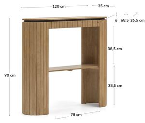 MUZZA Konzolový stolík licia 120 x 60 cm prírodný