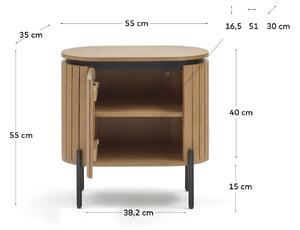 MUZZA Nočný stolík licia 55 x 55 cm prírodný