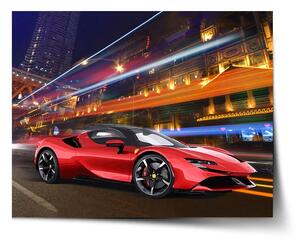 Sablio Plagát Ferrari na ulici - 60x40 cm