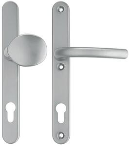 Ochranné kovanie COBRA SLIM 2 (F1 - dtrieborný elox), kľučka-kľučka, Otvor na cylindrickú vložku PZ, COBRA F1 (strieborný elox), 72 mm
