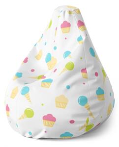 Sablio Sedací vak Pear Zmrzlinky a muffiny - 70 x 95 x 15 cm