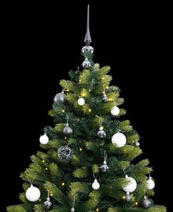 Umelý výklopný vianočný stromček 150 LED a sada gúľ 120 cm