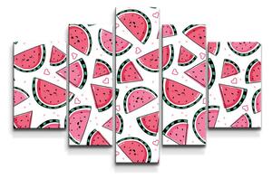 Sablio Obraz - 5-dílný Vodný melón - 125x90 cm