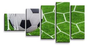 Sablio Obraz - 5-dílný Futbalová lopta v bráne - 100x60 cm