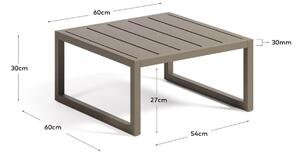 MUZZA Záhradný stolík vamo 60 x 60 cm hnedý