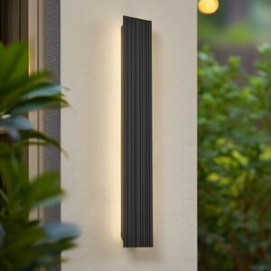 Lucande LED vonkajšie nástenné svietidlo Melira, dĺžka 60 cm, antracit, Čierna, Hliník, Moderný, Nástenné svietidlo