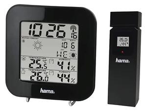 Hama - Meteostanica s LCD displejom a budíkom 2xAA čierna