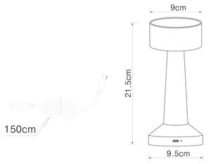 Globo 58447S - LED stmievateľná dotyková stolná lampa ANGELIKA LED/1W/3,7V čiern