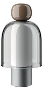 Stolová lampa Easy Peasy ToGo, hnedá/hliník, 24 cm