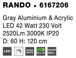 Moderný luster Rando B 60 Svetlá sivé