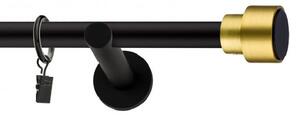 Dekorstudio Garniža jednoradová SLICK zlatá MIX čierna-matná 19mm Dĺžka: 420cm, Typ príslušenstva: Krúžky tiché so štipcami