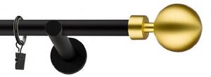 Dekorstudio Garniža jednoradová Guľa MODERN zlatá MIX čierna-matná 19mm Dĺžka: 200cm, Typ príslušenstva: Bez príslušenstva