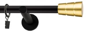 Dekorstudio Garniža jednoradová BASIC zlatá MIX čierna-matná 19mm Dĺžka: 480cm, Typ príslušenstva: Krúžky tiché so štipcami