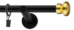 Dekorstudio Garniža jednoradová FLAT zlatá MIX čierna-matná 19mm Dĺžka: 480cm, Typ príslušenstva: Krúžky tiché so štipcami