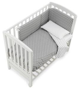 Italbaby mini detská postieľka s matracom a komplet výbavou B.Side (2v1) - biela Kolekcia: POIS šedá