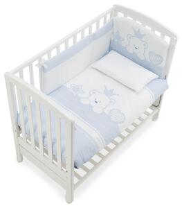Italbaby mini detská postieľka s matracom a komplet výbavou B.Side (2v1) - biela Kolekcia: Baby Re modrá