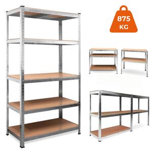 Jurhan Regál s vysokou nosnosťou HEAVY, max 875kg, 90x40x180cm, strieborná
