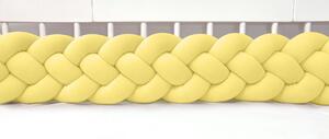 Supelkowelove Plyšový mantinel do postieľky - štvoritý pletenec žltý Rozmery: 120 cm