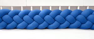 Supelkowelove Plyšový mantinel do postieľky - štvoritý pletenec modrý Rozmery: 120 cm