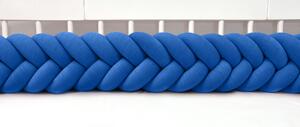 Supelkowelove Plyšový mantinel do postieľky - päťkový pletenec modrý Rozmery: 120 cm