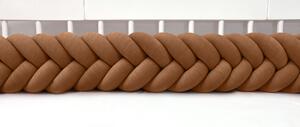 Supelkowelove Plyšový mantinel do postieľky - päťkový pletenec čokoládový Rozmery: 120 cm
