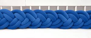 Supelkowelove Plyšový mantinel do postieľky - šesťkový pletenec modrý Rozmery: 120 cm