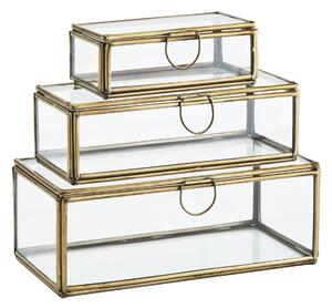 Sklenený box Clear/Antique Brass S