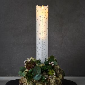 LED sviečka Sara Calendar biela/romantika V 29 cm