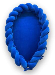 Supelkowelove Multifunkčné plyšové pletené hniezdo (2v1) - modrá