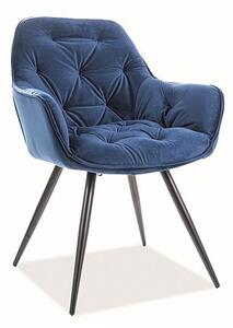 Jedálenská stolička/kresielko CHERRY velvet modré