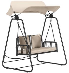 Outsunny, záhradné hojdacie kreslo z ratanu, dvojmiestne, nosnosť do 240 kg