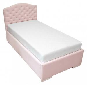 Caramella Baby Pink detská čalúnená posteľ Chesterfield ružová 200x90cm