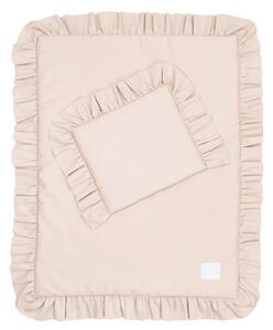Cotton & Sweets Simply Glamour detské obliečky do postieľky zo saténovej bavlny s výplňou - béžová Velkosť: 50 x 65cm