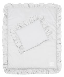 Cotton & Sweets Simply Glamourdetské detské obliečky do postieľky zo saténovej bavlny s výplňou - bledošedá Velkosť: 50 x 65cm
