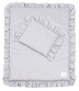 Cotton & Sweets Simply Glamour detské obliečky do postieľky zo saténovej bavlny s výplňou - šedá Velkosť: 50 x 65cm