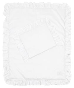 Cotton & Sweets Margaret detské obliečky do postieľky z prémiovej saténovej bavlny s výplňou - biela Velkosť: 50 x 65cm