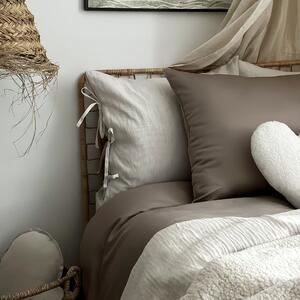 Cotton & Sweets Minimal posteľné obliečky z prémiovej saténovej bavlny - hnedošedá Velkosť: 200x220cm