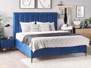 Manželská posteľ 180 cm SANAZA (modrá) (s roštom). Vlastná spoľahlivá doprava až k Vám domov. 1026680