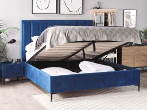 Manželská posteľ 180 cm SANAZA (modrá). Vlastná spoľahlivá doprava až k Vám domov. 1027191