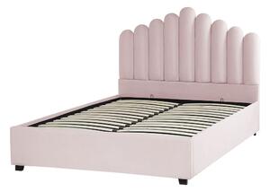 Manželská posteľ 140 cm Valhala (ružová) (s roštom a úložným priestorom). Vlastná spoľahlivá doprava až k Vám domov. 1076482