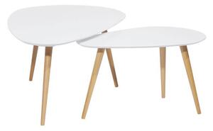 SADA PRÍRUČNÝCH STOLÍKOV, hnedá, biela, drevo, kompozitné drevo, 116-.75/66-43/45-39 cm Carryhome - Stolíky do obývačky
