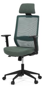 Autronic - Židle kancelářská, zelená MESH síťovina, zelená látka, plastový kříž, synchronní mechanismus, kolečka pro tvrdé povrchy - KA-V3329 GRN AKCE