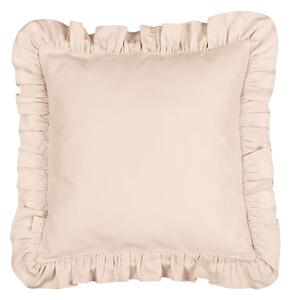 Cotton & Sweets Simply Glamour vankúš s volánikmi zo saténovej bavlny s výplňou - béžová